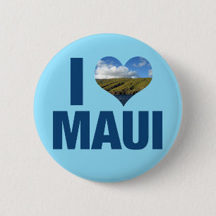 Ich liebe Maui Hawaii Süße Hawaiianische Fotografi Button