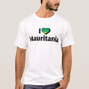 Ich liebe Mauretanien-Flagge T-Shirt