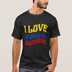 Ich liebe Medellin Kolumbien Flagge Karte kolumbia T-Shirt