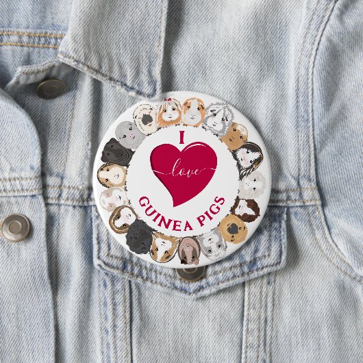 Ich liebe Meerschweinchen Button (Beispiel)