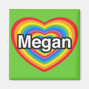 Ich liebe Megan. Ich liebe dich Megan. Herz Magnet