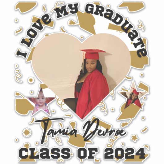 Ich Liebe mein Abitur 2024 Herz Aufkleber (Vorderseite)