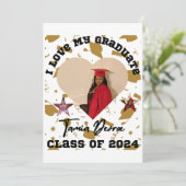 Ich Liebe mein Abitur 2024 Herz Einladung (Stehend Vorderseite)