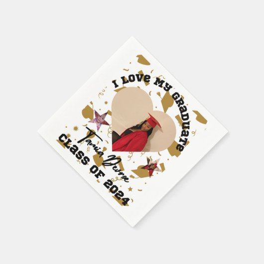 Ich Liebe mein Abitur 2024 Herz Serviette (Ecke)