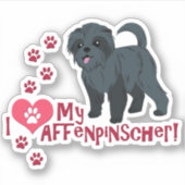 Ich Liebe mein Affenpinscher! Aufkleber (Vorderseite)
