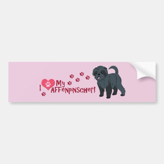 Ich Liebe mein Affenpinscher! Autoaufkleber (Vorne)
