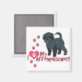 Ich Liebe mein Affenpinscher! Magnet (Vorderseite/Rückseite)