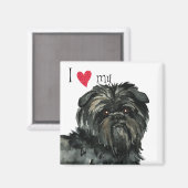Ich Liebe mein Affenpinscher Magnet (Vorderseite/Rückseite)