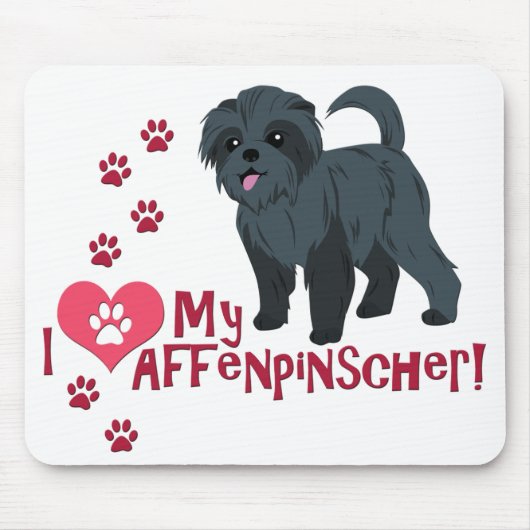Ich Liebe mein Affenpinscher! Mousepad (Vorne)