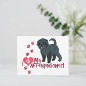 Ich Liebe mein Affenpinscher! Postkarte (Stehend Vorderseite)