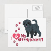 Ich Liebe mein Affenpinscher! Postkarte (Vorne/Hinten)
