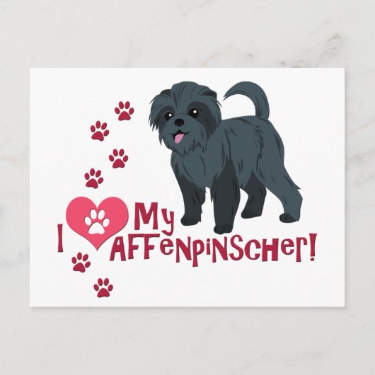 Ich Liebe mein Affenpinscher! Postkarte (Vorderseite)