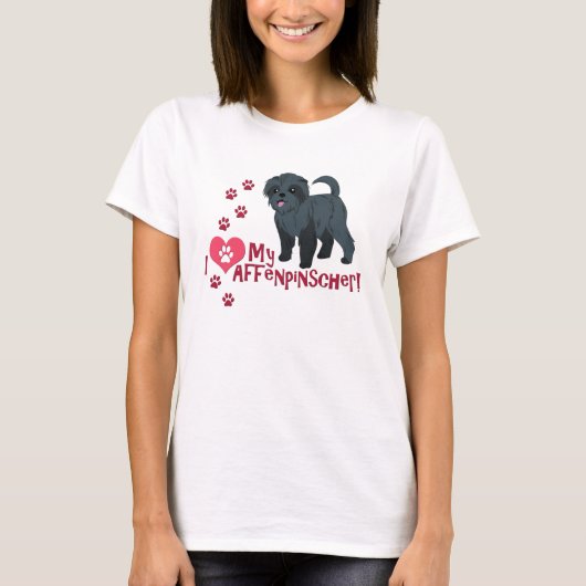 Ich Liebe mein Affenpinscher! T-Shirt (Vorderseite)
