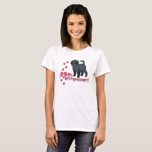 Ich Liebe mein Affenpinscher! T-Shirt (Vorne ganz)