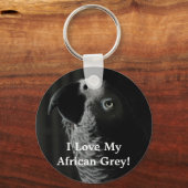 Ich Liebe mein afrikanisches Grau! Papagei-Schlüss Schlüsselanhänger (Vorderseite)