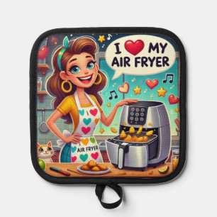 Ich Liebe mein Air Freyer - Niedliches Kochdesign Topflappen