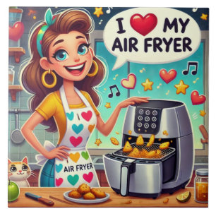 Ich Liebe mein Air Fryer - Niedliches Kochdesign Fliese