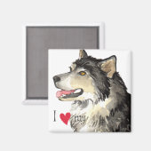 Ich Liebe mein Alaskan Malemute Magnet (Vorderseite/Rückseite)