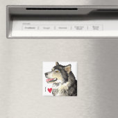 Ich Liebe mein Alaskan Malemute Magnet (In Situ (Geschirrspüler))