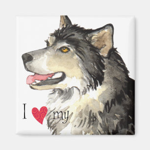 Ich Liebe mein Alaskan Malemute Magnet