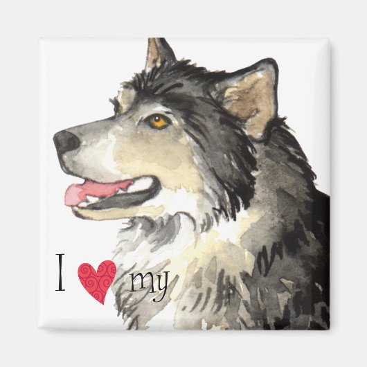 Ich Liebe mein Alaskan Malemute Magnet (Vorne)