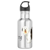 Ich Liebe mein altes Englisch Sheepdog Edelstahlflasche (Vorderseite)