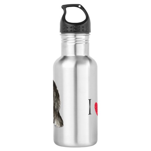 Ich Liebe mein altes Englisch Sheepdog Edelstahlflasche (Rückseite)