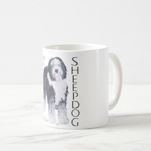 Ich Liebe mein altes Englisch Sheepdog Kaffeetasse (VorderseiteRechts)