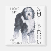Ich Liebe mein altes Englisch Sheepdog Magnet (Vorne)