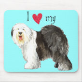Ich Liebe mein altes Englisch Sheepdog Mousepad (Vorne)