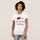 Ich Liebe mein amerikanischer Bulldog Doppelherz T-Shirt (Vorne ganz)