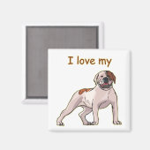 Ich Liebe mein amerikanischer Bulldog Magnet (Vorderseite/Rückseite)