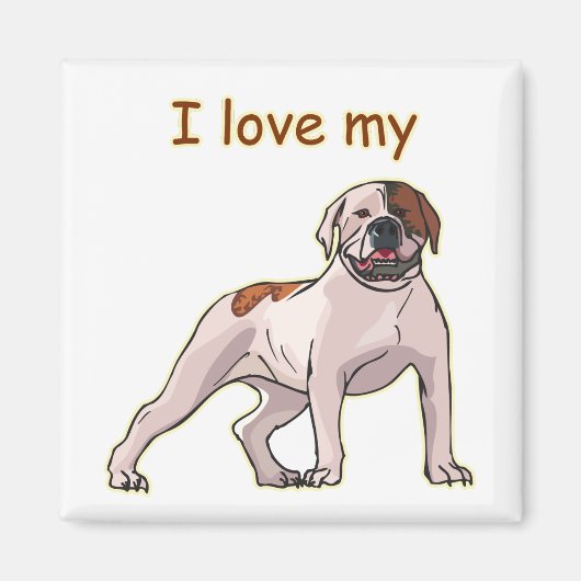 Ich Liebe mein amerikanischer Bulldog Magnet (Vorne)