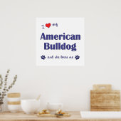 Ich Liebe mein amerikanischer Bulldog (weiblicher Poster (Küche)