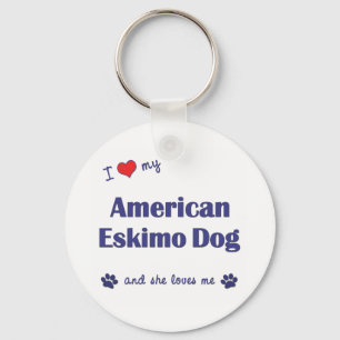 Ich Liebe mein amerikanischer Eskimohund (weiblich Schlüsselanhänger