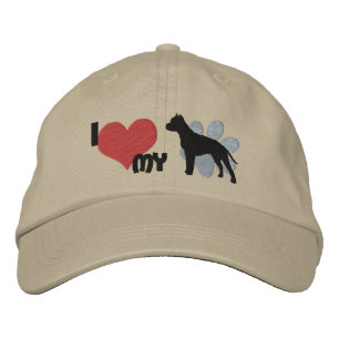 Ich Liebe mein amerikanisches Staffordshire Terrie Bestickte Baseballkappe