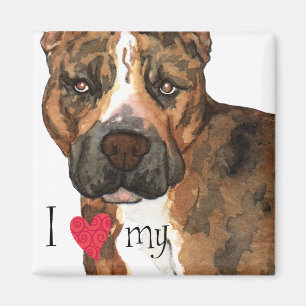 Ich Liebe mein amerikanisches Staffordshire Terrie Magnet