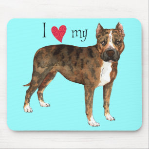 Ich Liebe mein amerikanisches Staffordshire Terrie Mousepad
