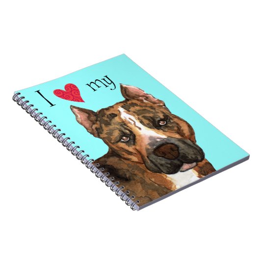 Ich Liebe mein amerikanisches Staffordshire Terrie Notizblock (Rechte Seite)