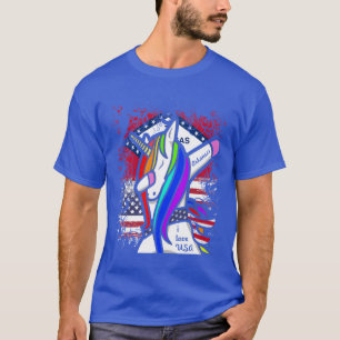 ich liebe mein Arkansas USA Dabbing UniCorn Design T-Shirt