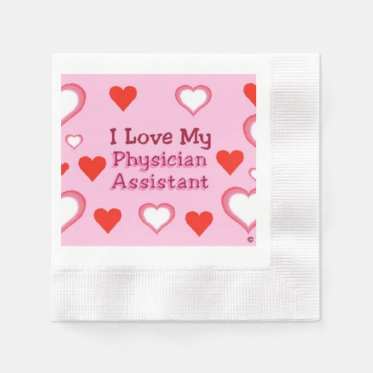 Ich Liebe mein Arztassistent - Herz Serviette (Vorderseite)