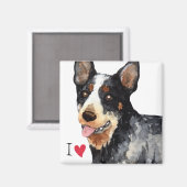 Ich Liebe mein australischer Rinderhund Magnet (Vorderseite/Rückseite)