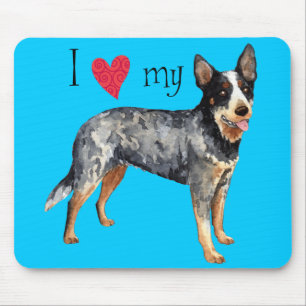 Ich Liebe mein australischer Rinderhund Mousepad