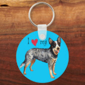 Ich Liebe mein australischer Rinderhund Schlüsselanhänger (Vorderseite)