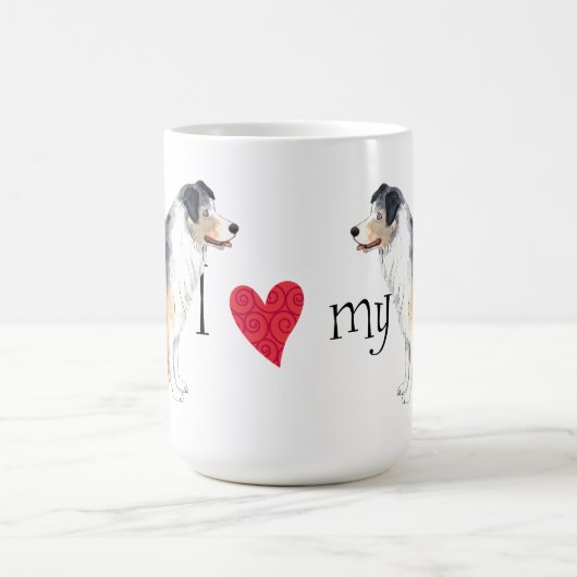 Ich Liebe mein Australischer Schäferhund Kaffeetasse (Mittel)