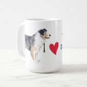 Ich Liebe mein Australischer Schäferhund Kaffeetasse (Vorderseite Links)