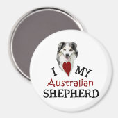 Ich Liebe mein Australischer Schäferhund Magnet (Vorderseite/Rückseite)