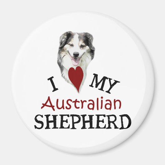 Ich Liebe mein Australischer Schäferhund Magnet (Vorne)