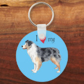 Ich Liebe mein Australischer Schäferhund Schlüsselanhänger (Vorderseite)