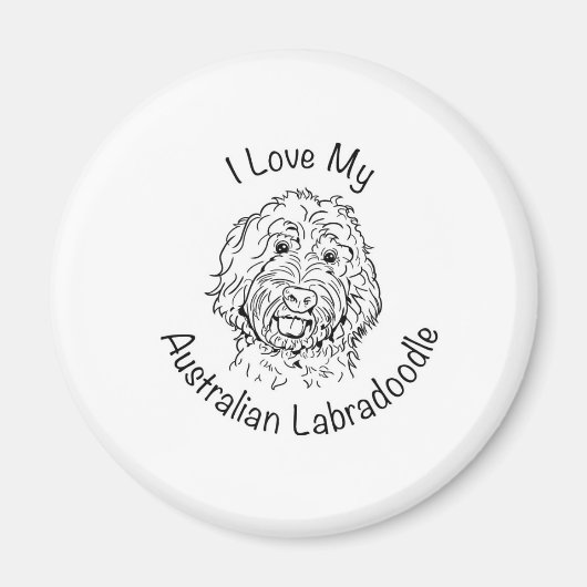 Ich Liebe mein australisches Labradoodle Magnet (Vorne)